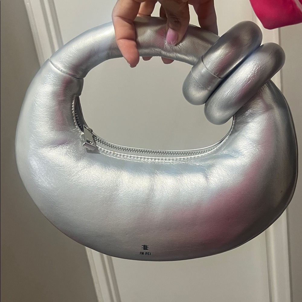 JW PEI Metallic Silver Clutch